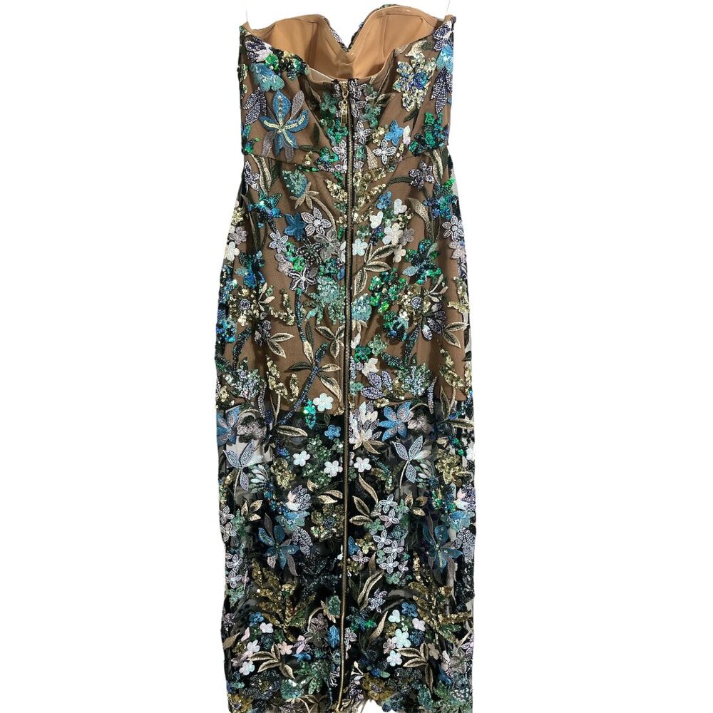 Elegant Strapless Floral Dress - Picture 4 of 15